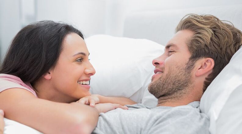 Young couple in bed