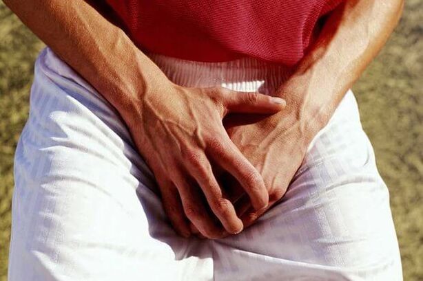 Pain in a man's testicles