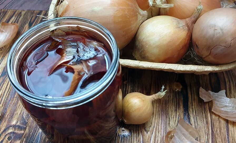 Onion peel decoction for potency